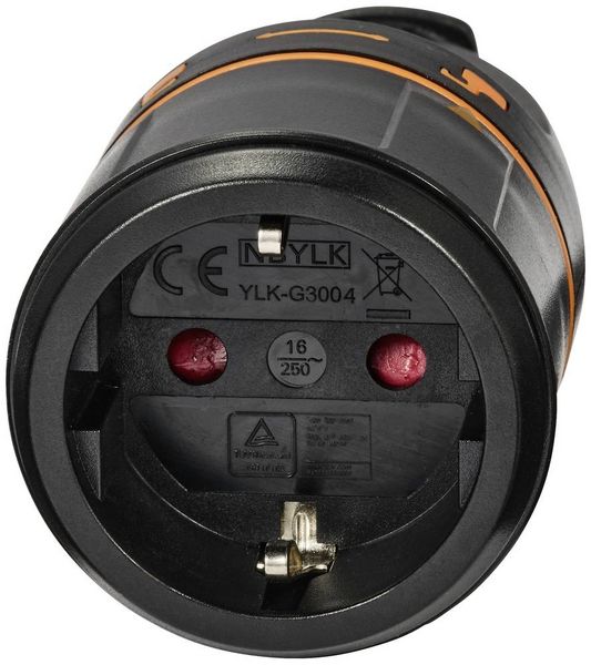 Produktbild: Sygonix SY-5597566 Schutzkontaktkupplung Kunststoff verriegelbar 250 V/AC Schwarz, Orange