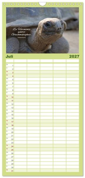 Produktbild: Familienplaner 2027 - Ruhe und Gelassenheit 2027 mit 5 Spalten (Wandkalender, 21 x 45 cm) CALVENDO