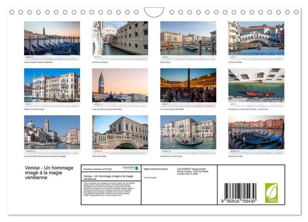 Produktbild: Venise - Un hommage imag&eacute; &agrave; la magie v&eacute;nitienne (Calendrier mural 2026 DIN A4 vertical), CALVENDO calendrier mensuel