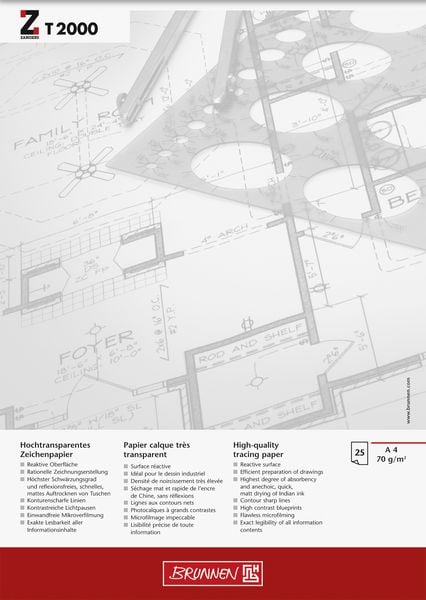 Produktbild: Brunnen Entwurfblock A4 70g 25Bl