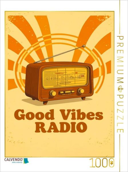 CALVENDO Puzzle Good Vibes Radio Retro-Radio mit echten 70er-Vibes | 1000 Teile Lege-Größe 64x48cm Foto-Puzzle für glückliche Stunden