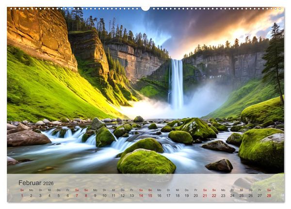 Produktbild: Fl&uuml;sse der Fantasie (hochwertiger Premium Wandkalender 2026 DIN A2 quer), Kunstdruck in Hochglanz