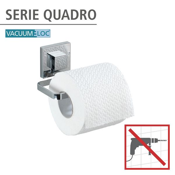 Produktbild: Vacuum-Loc&reg; Edelstahl Toilettenpapierhalter Mod. Quadro, Befestigen ohne bohren