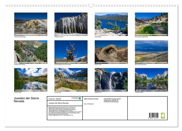 Produktbild: Juwelen der Sierra Nevada (Wandkalender 2026 DIN A2 quer), CALVENDO Monatskalender