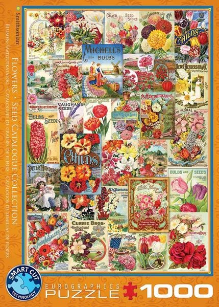 Eurographics 6000-0806 - Blumen Saatgutkataloge , Puzzle, 1.000 Teile