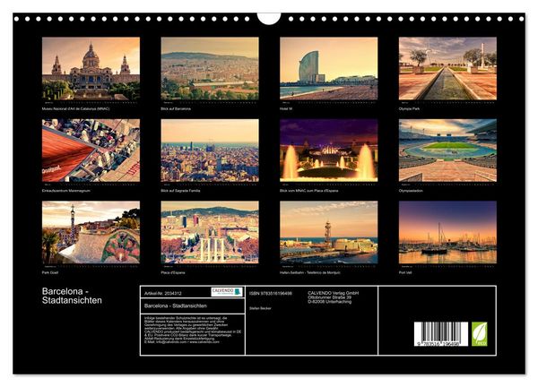 Produktbild: Barcelona - Stadtansichten (Wandkalender 2026 DIN A3 quer), CALVENDO Monatskalender