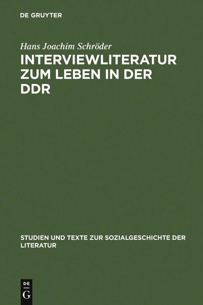 Produktbild: Interviewliteratur zum Leben in der DDR