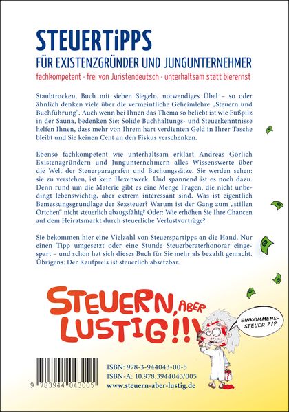 Produktbild: Steuern, aber lustig! Steuertipps f&uuml;r Existenzgr&uuml;nder und Jungunternehmer.