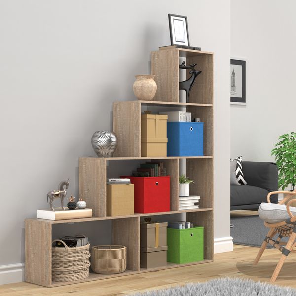 Holz Regal Raumteiler Standregal Bücher Dubila L