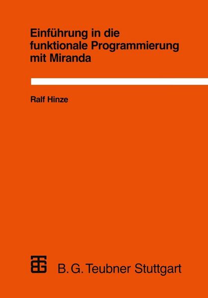 Produktbild: Einf&uuml;hrung in die funktionale Programmierung mit Miranda