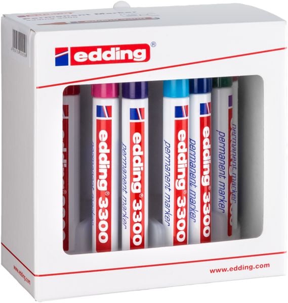 Produktbild: edding 3300 Permanentmarker, 10er Set Keilspitze