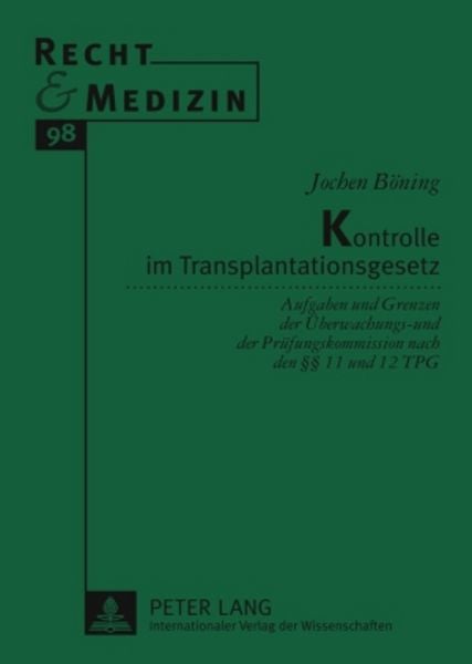 Produktbild: Kontrolle im Transplantationsgesetz