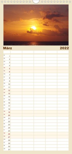 Produktbild: Familienplaner Farben am Meer (Wandkalender 2022 , 21 cm x 45 cm, hoch)