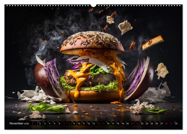 Produktbild: Burgerfood (Wandkalender 2026 DIN A2 quer), CALVENDO Monatskalender