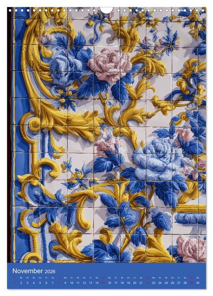 Produktbild: Portugiesischer Fliesen - Azulejos f&uuml;r Fliesenleger, Kunst- und Portugal-Liebhaber (Wandkalender 2026 DIN A3 hoch), CALVENDO Monatskalender