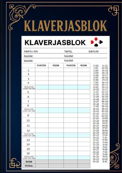 Produktbild: Klaverjas Scoreboek