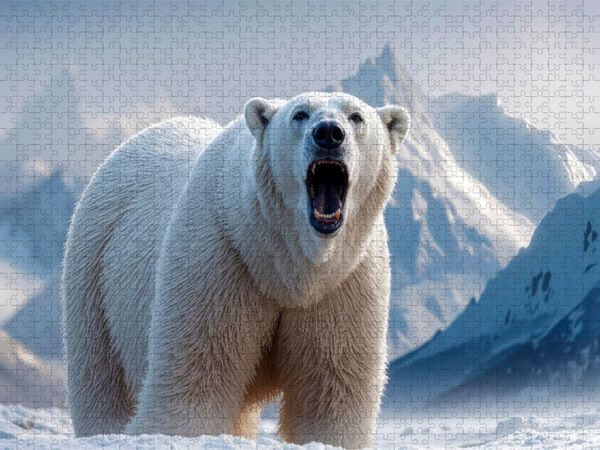 Produktbild: CALVENDO Puzzle Der Ruf eines Eisb&auml;ren | 1000 Teile Lege-Gr&ouml;&szlig;e 64x48cm Foto-Puzzle f&uuml;r gl&uuml;ckliche Stunden