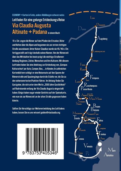 Produktbild: Via Claudia Augusta mit Auto, Camper, Bus, ... "Altinate" +"Padana" ECONOMY