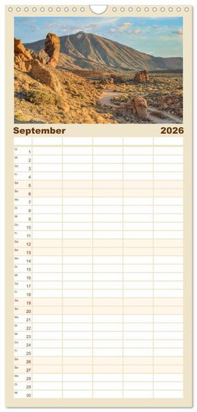 Produktbild: Familienplaner 2026 - Faszination Teneriffa mit 5 Spalten (Wandkalender, 21 x 45 cm) CALVENDO