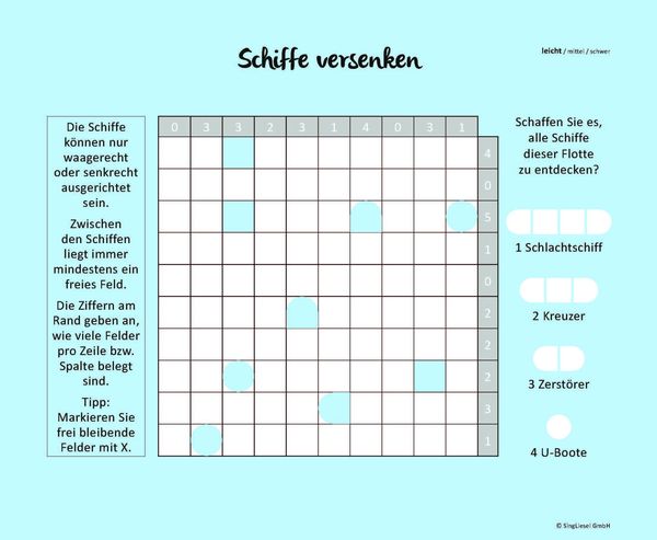 Produktbild: Schiffe versenken. Jetzt ohne Gegner alleine spielen. Der Spiele-Klassiker als Einzel-Spieler-Version. Ged&auml;chtnistraining und Logik-Spiel f&uuml;r stundenlangen R&auml;tsel-Spa&szlig;. R&auml;tsel-Block im XXL-Format