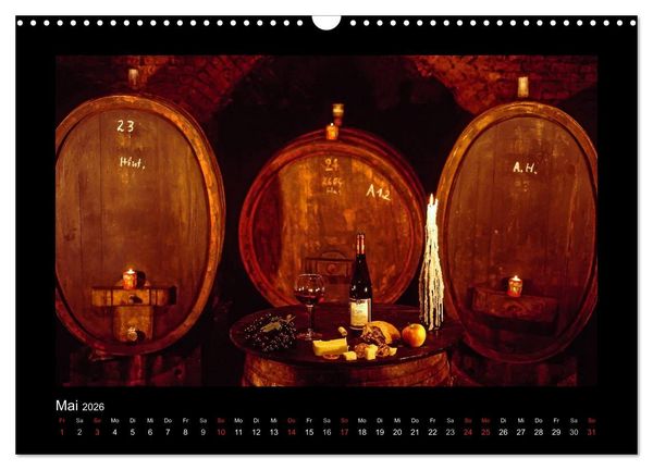 Produktbild: Wein - Reben, Wingerte und historische Weinkeller (Wandkalender 2026 DIN A3 quer), CALVENDO Monatskalender