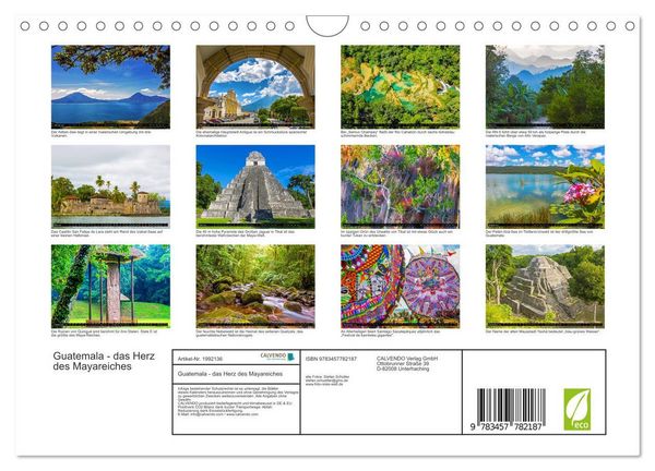 Produktbild: Guatemala - das Herz des Mayareiches (Wandkalender 2026 DIN A4 quer), CALVENDO Monatskalender