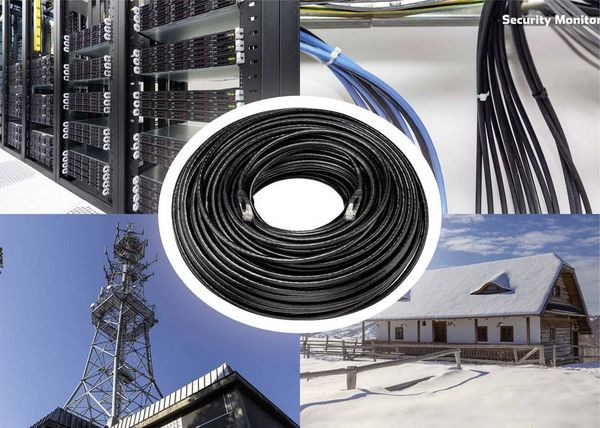 Produktbild: Renkforce RF-4538208 RJ45 Patchkabel CAT 6a S/FTP 60.00 m Schwarz f&uuml;r Au&szlig;enbereich geeignet 1 St.