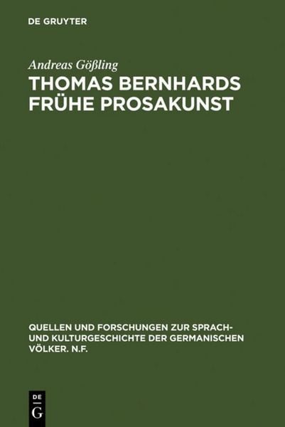 Produktbild: Thomas Bernhards fr&uuml;he Prosakunst