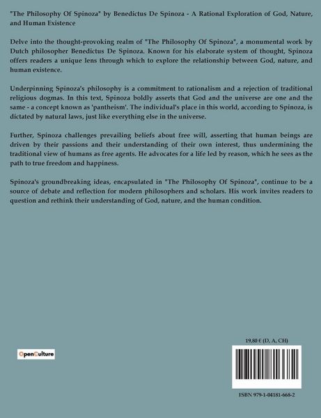 Produktbild: The Philosophy Of Spinoza