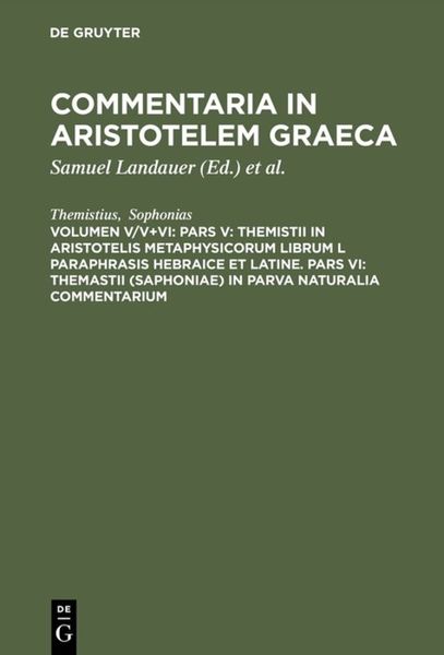 Produktbild: Themistii (Sophoniae) in Parva naturalia commentarium