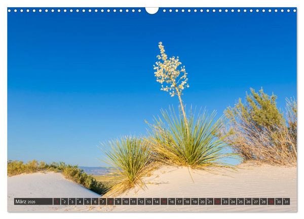 Produktbild: WHITE SANDS Die wei&szlig;e W&uuml;ste in New Mexico (Wandkalender 2026 DIN A3 quer), CALVENDO Monatskalender