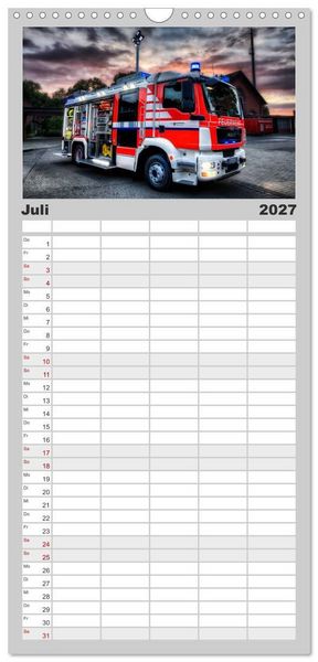 Produktbild: Familienplaner 2027 - Feuerwehr und Rettungsdienst mit 5 Spalten (Wandkalender, 21 x 45 cm) CALVENDO