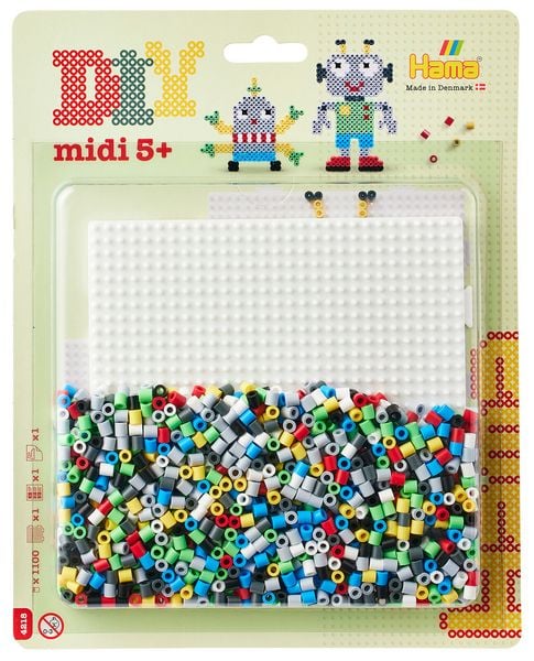 Produktbild: Hama 4218 - DIY B&uuml;gelperlen Midi 5+, Motiv Roboter, ca. 1100 St&uuml;ck