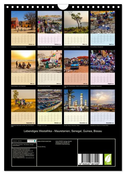 Produktbild: Lebendiges Westafrika - Mauretanien, Senegal, Guinea, Bissau (Wandkalender 2026 DIN A4 hoch), CALVENDO Monatskalender