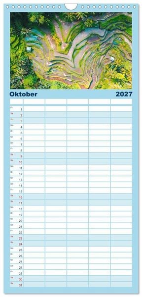 Produktbild: Familienplaner 2027 - Indonesien - Ein atemberaubender Inselstaat. mit 5 Spalten (Wandkalender, 21 x 45 cm) CALVENDO