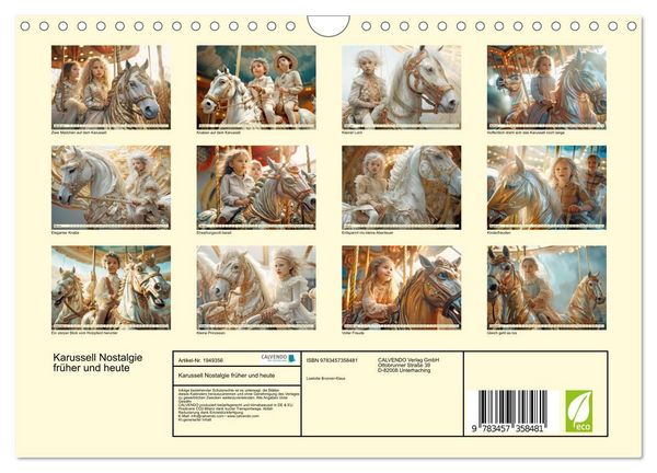 Produktbild: Karussell Nostalgie fr&uuml;her und heute (Wandkalender 2026 DIN A4 quer), CALVENDO Monatskalender