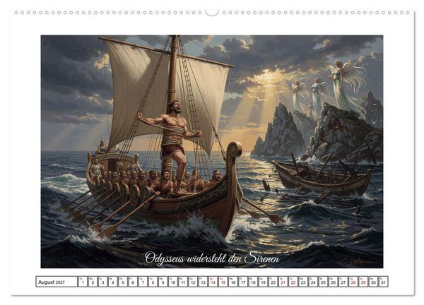 Produktbild: Die Irrfahrten des Odysseus (hochwertiger Premium Wandkalender 2027 DIN A2 quer), Kunstdruck in Hochglanz