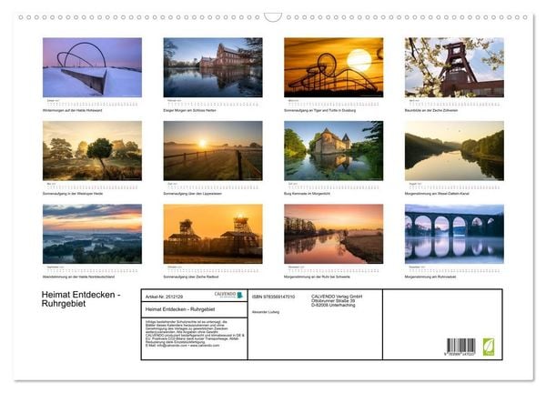 Produktbild: Heimat Entdecken - Ruhrgebiet (Wandkalender 2027 DIN A2 quer), CALVENDO Monatskalender