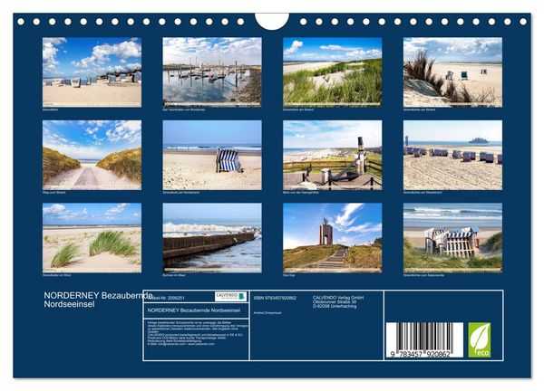 Produktbild: NORDERNEY Bezaubernde Nordseeinsel (Wandkalender 2026 DIN A4 quer), CALVENDO Monatskalender