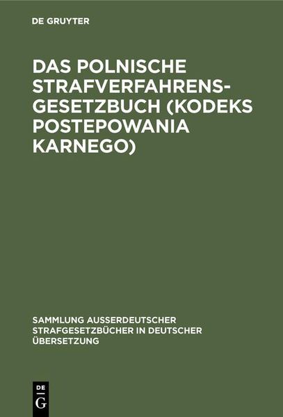 Produktbild: Das polnische Strafverfahrensgesetzbuch (Kodeks postepowania karnego)