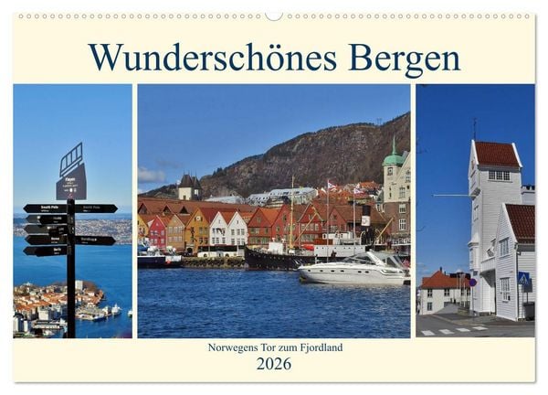 Wunderschönes Bergen. Norwegens Tor zum Fjordland (Wandkalender 2026 DIN A2 quer), CALVENDO Monatskalender
