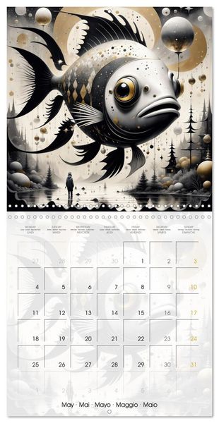 Produktbild: Les aventures des poissons d'acier (Calendrier mural carr&eacute; 2026 30x30 cm) Calendrier double avec une page pour vos prises de notes