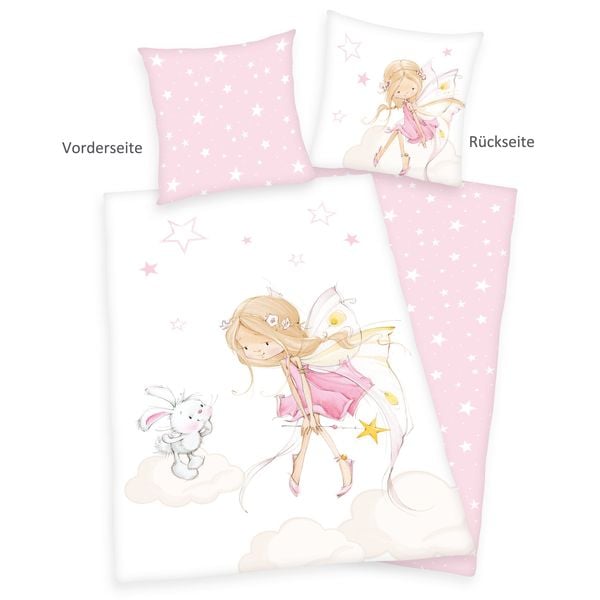 Young Collection 4451235050 - Little Fairy Bettwäsche, 80x80 cm + 135x200 cm, 100% Baumwolle