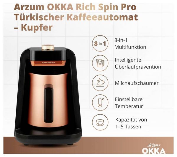 Produktbild: Arzum ESPRESSOKANNE mit Kaffeemaschine Bronze Fassungsverm&ouml;gen Tassen=5