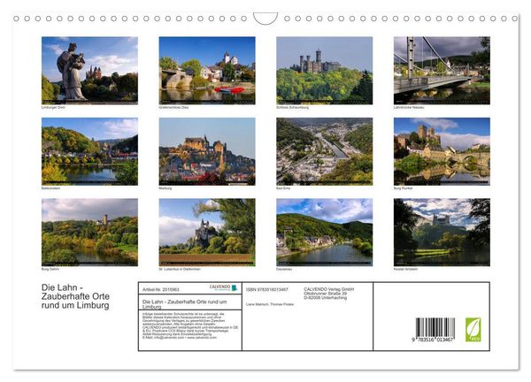 Produktbild: Die Lahn - Zauberhafte Orte rund um Limburg (Wandkalender 2026 DIN A3 quer), CALVENDO Monatskalender