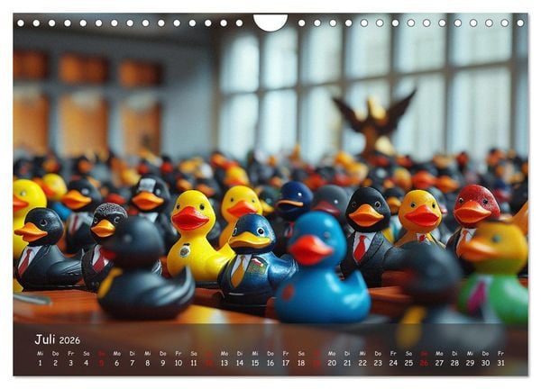 Produktbild: Badeenten Kalender - Quietscheenten in der Berufswelt (Wandkalender 2026 DIN A4 quer), CALVENDO Monatskalender