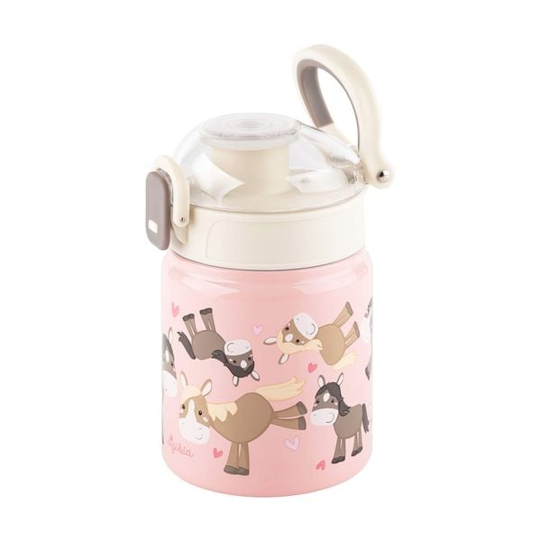 Produktbild: sigikid 25318 - Trinkflasche Pony 400 ml, Edelstahl/Kunststoff, rosa-wei&szlig;