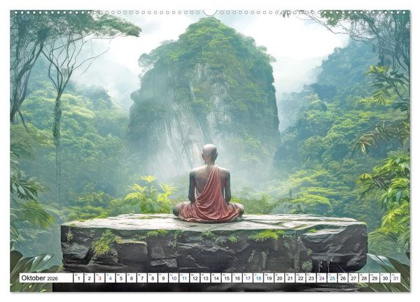 Produktbild: Meditation und weiter Horizont (hochwertiger Premium Wandkalender 2026 DIN A2 quer), Kunstdruck in Hochglanz