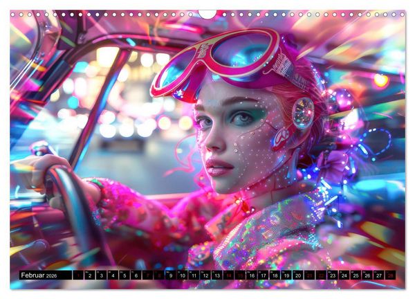 Produktbild: Cyberpunk - Hochtechnisierte Neonwelt (Wandkalender 2026 DIN A3 quer), CALVENDO Monatskalender