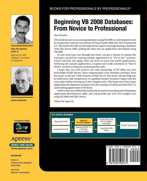Produktbild: Beginning VB 2008 Databases